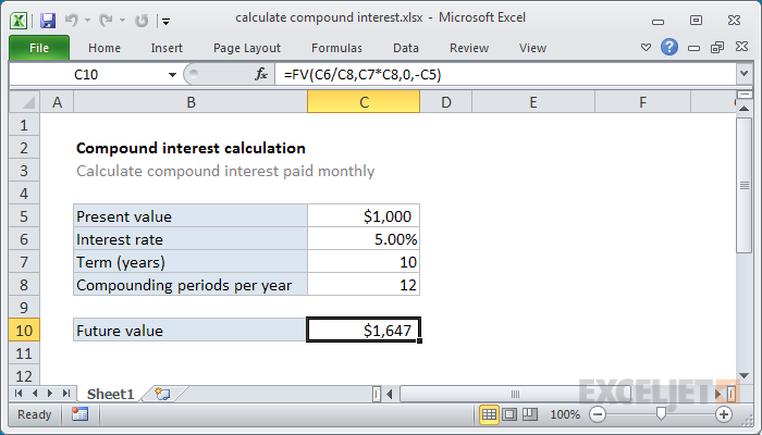 Can Excel Calculate Compound Interest